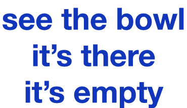 see the bowl it’s there it’s empty 